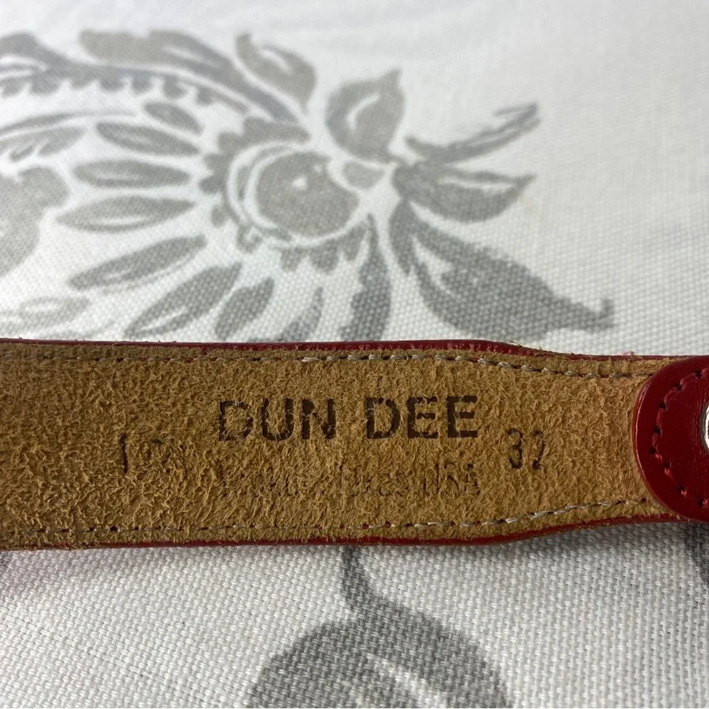 Vintage~DUNDEE~Ladies Red Leather Belt Size 32